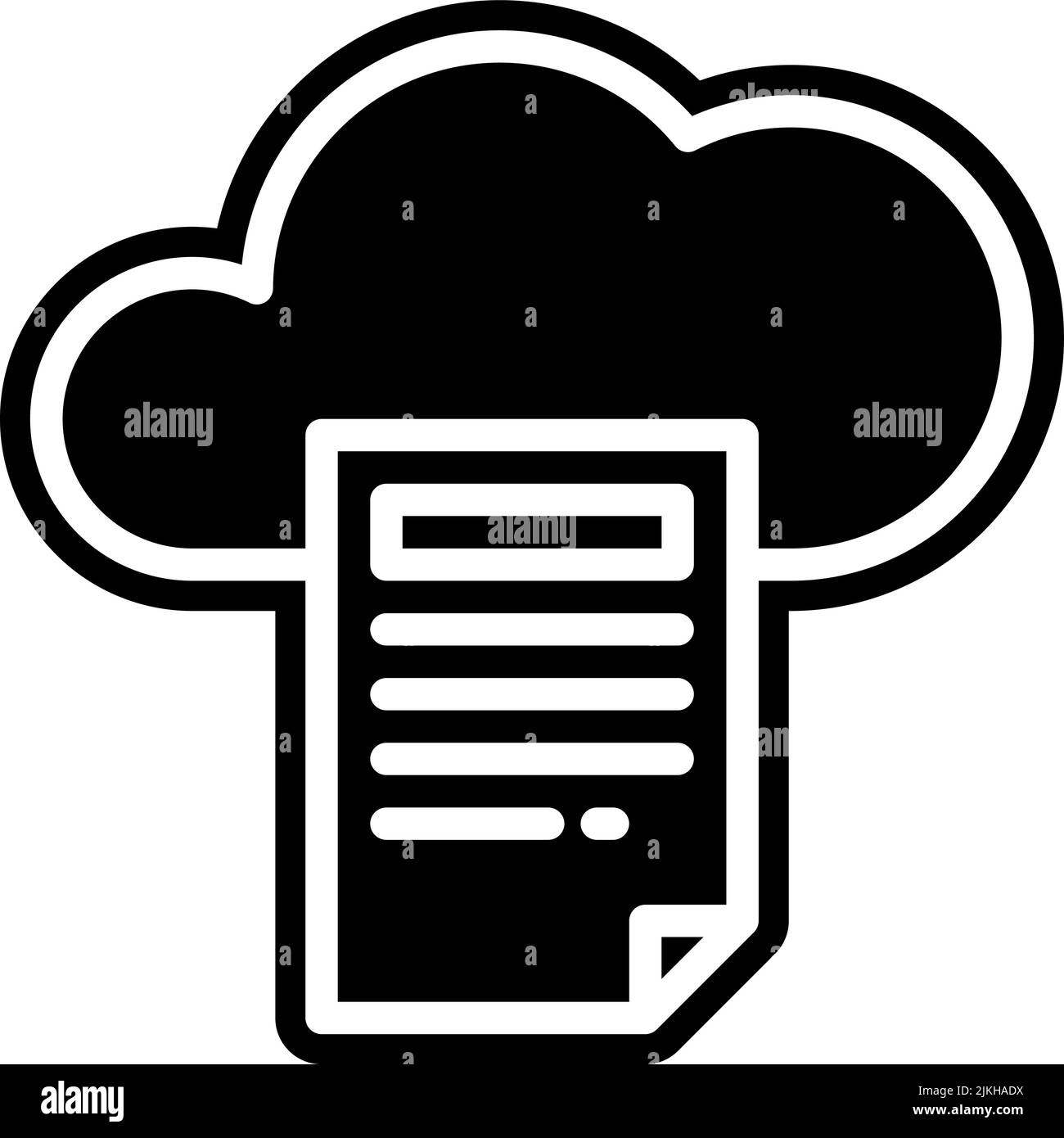 cloud computing icon black vector illustration Stock Vector Image & Art ...