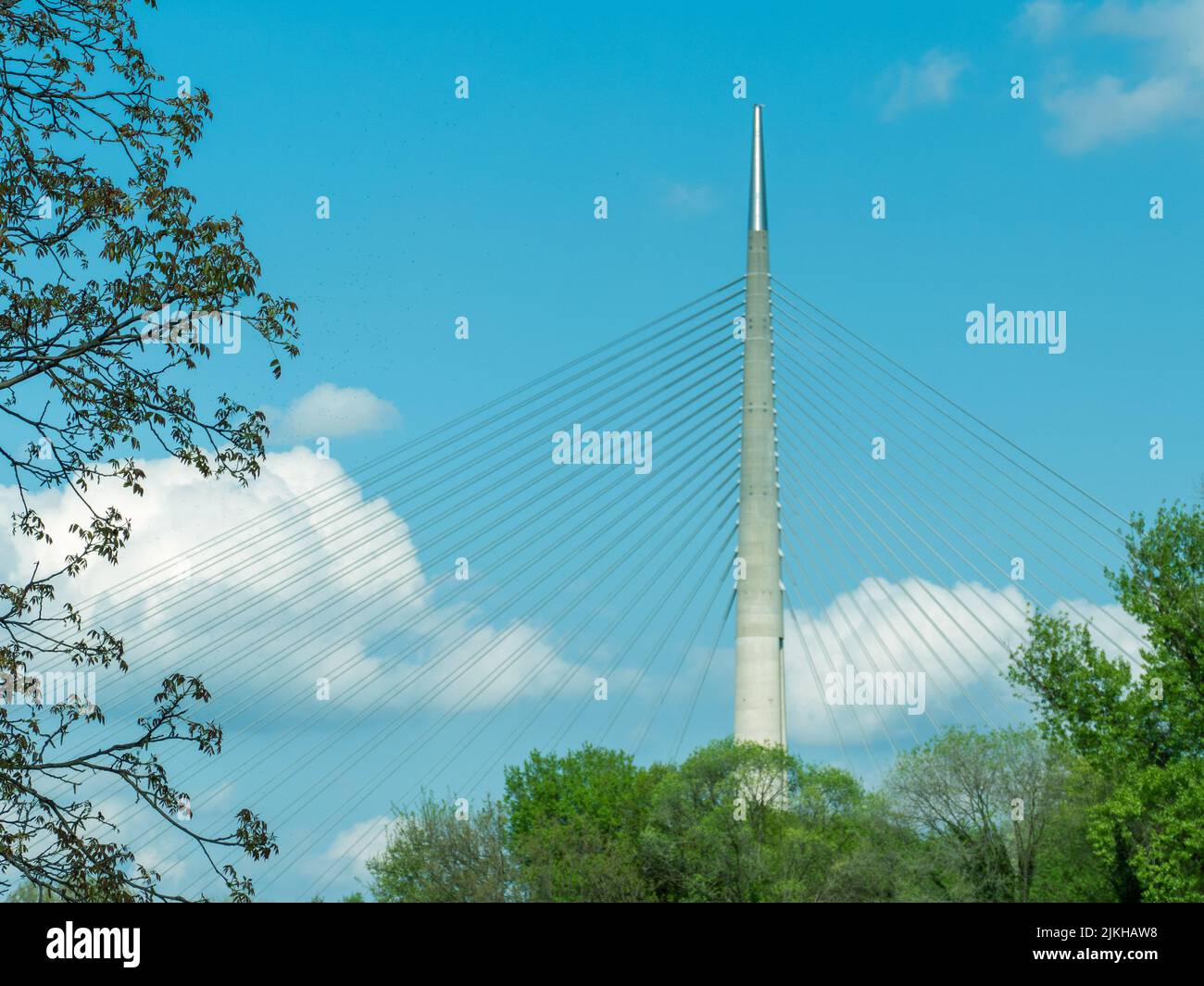 A beautiful shot of a tower in Rowing club Partizan Stock Photo