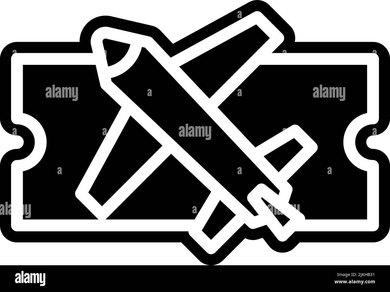 ticket icon black vector illustration Stock Vector Image & Art - Alamy