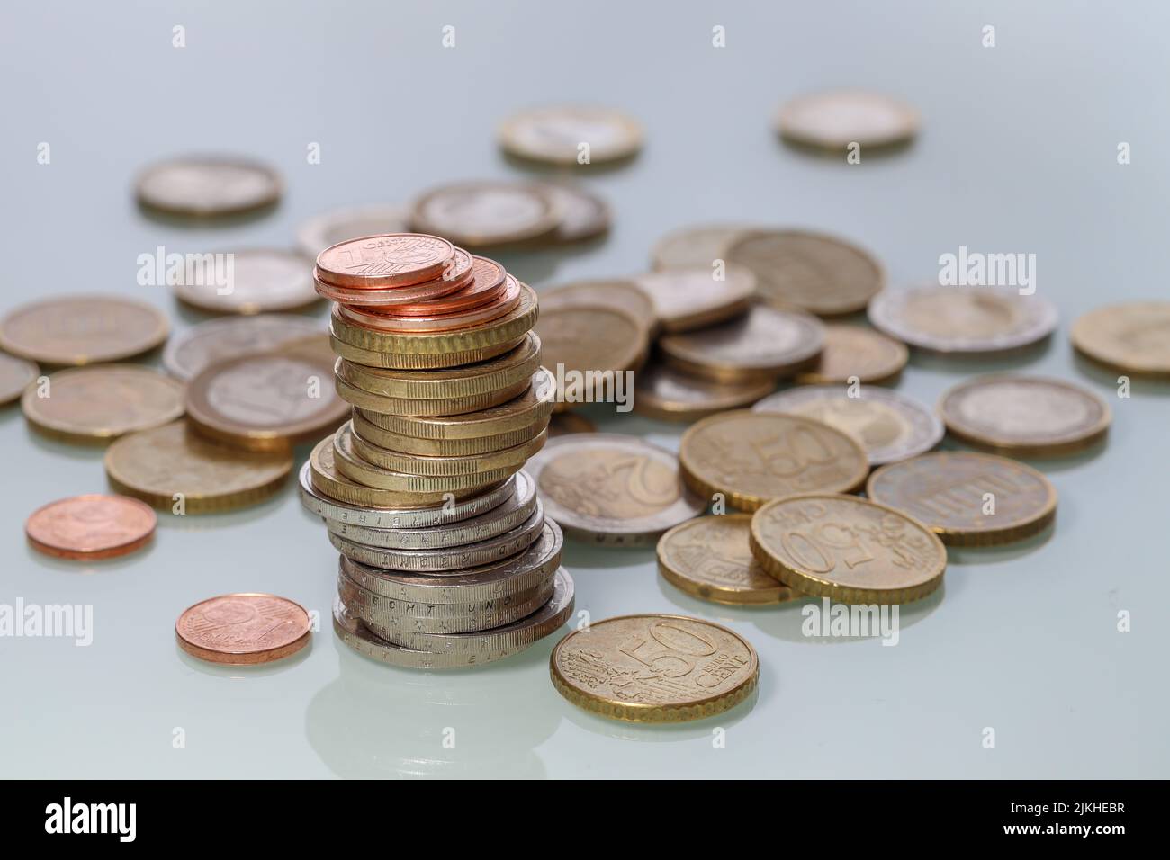 Money pile euro coins hi-res stock photography and images - Alamy