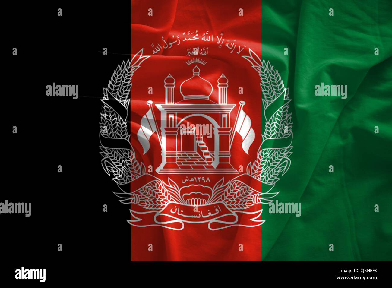Afghanistan flag with 3d effect Stock Photo
