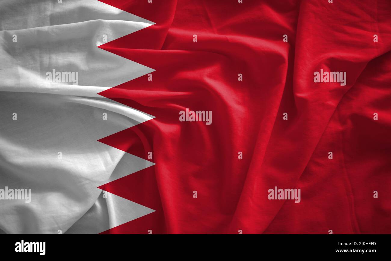 bahrain flag with 3d effect Stock Photo