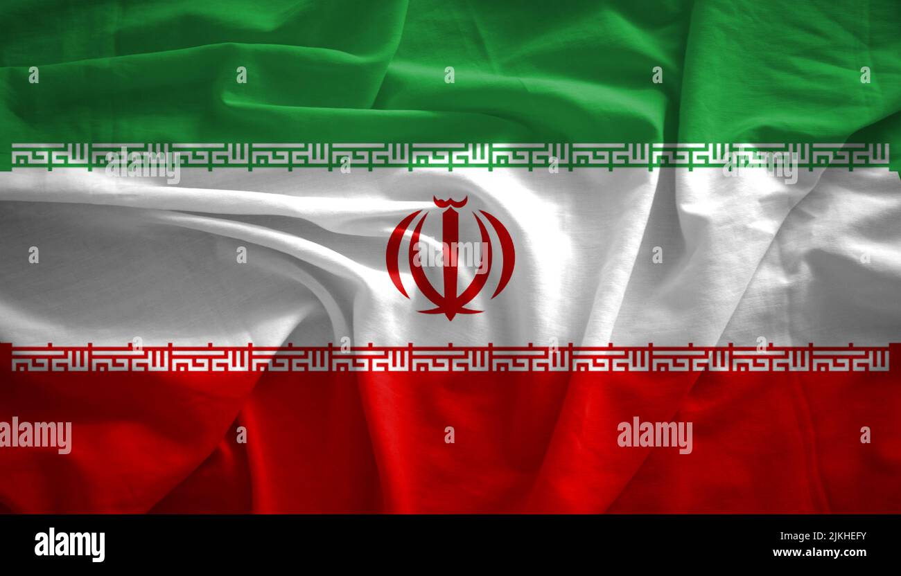 iran flag with 3d effect Stock Photo