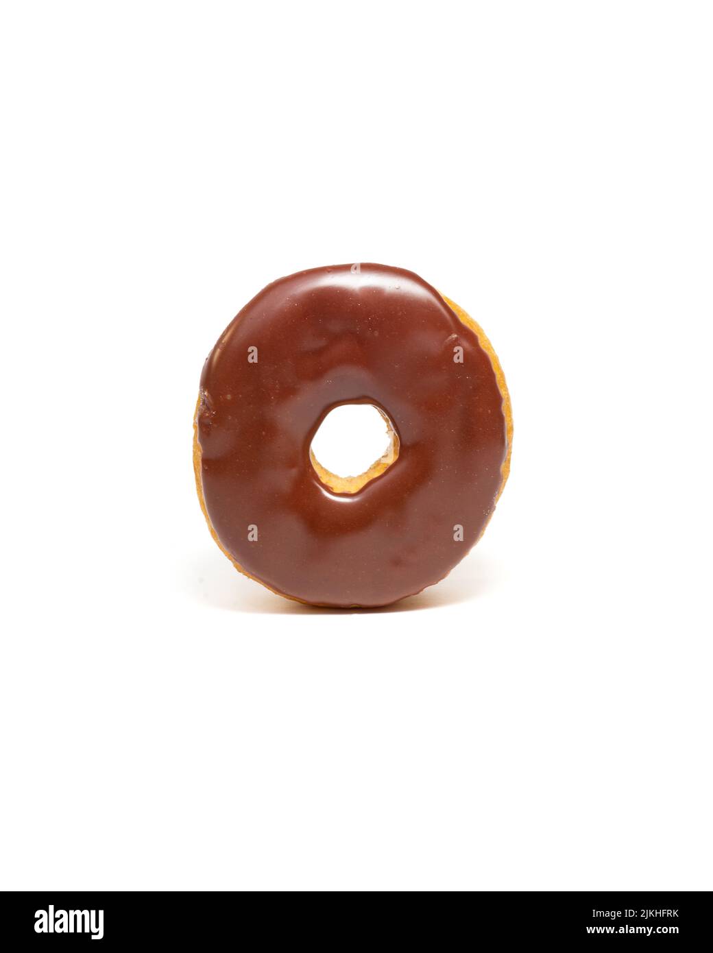 A creamy chocolate donut isolated on a white background Stock Photo - Alamy