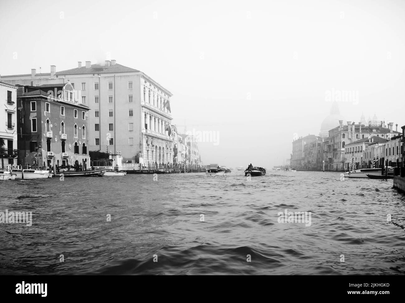 Black and white photograph of Venice during a boattrip Stock Photo - Alamy
