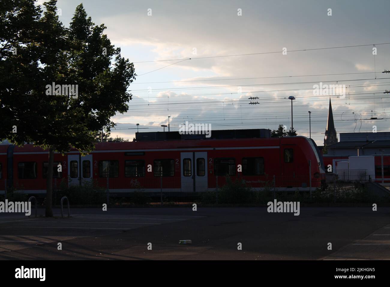 Germany View Train Train in Germany while sunset Stock Photo - Alamy