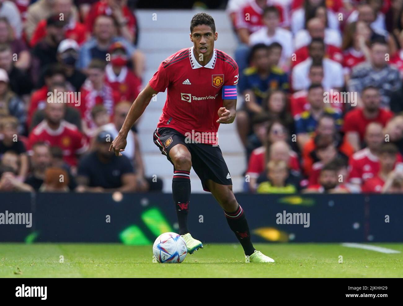Manchester United's Raphael Varane during the pre-season friendly match at Old Trafford, Manchester. Picture date: Sunday July 31, 2022. Stock Photo