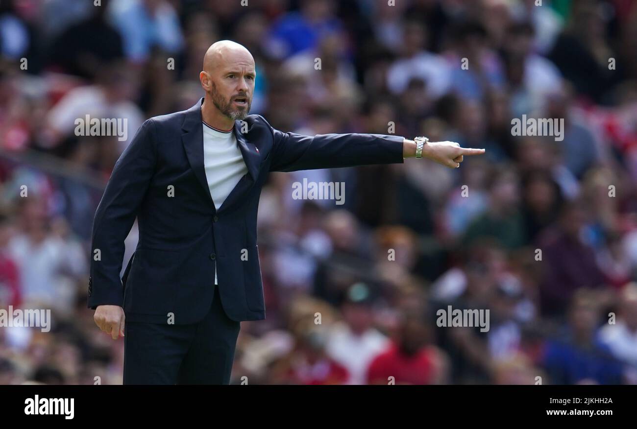 Manchester United manager Erik ten Hag during the pre-season friendly match at Old Trafford, Manchester. Picture date: Sunday July 31, 2022. Stock Photo