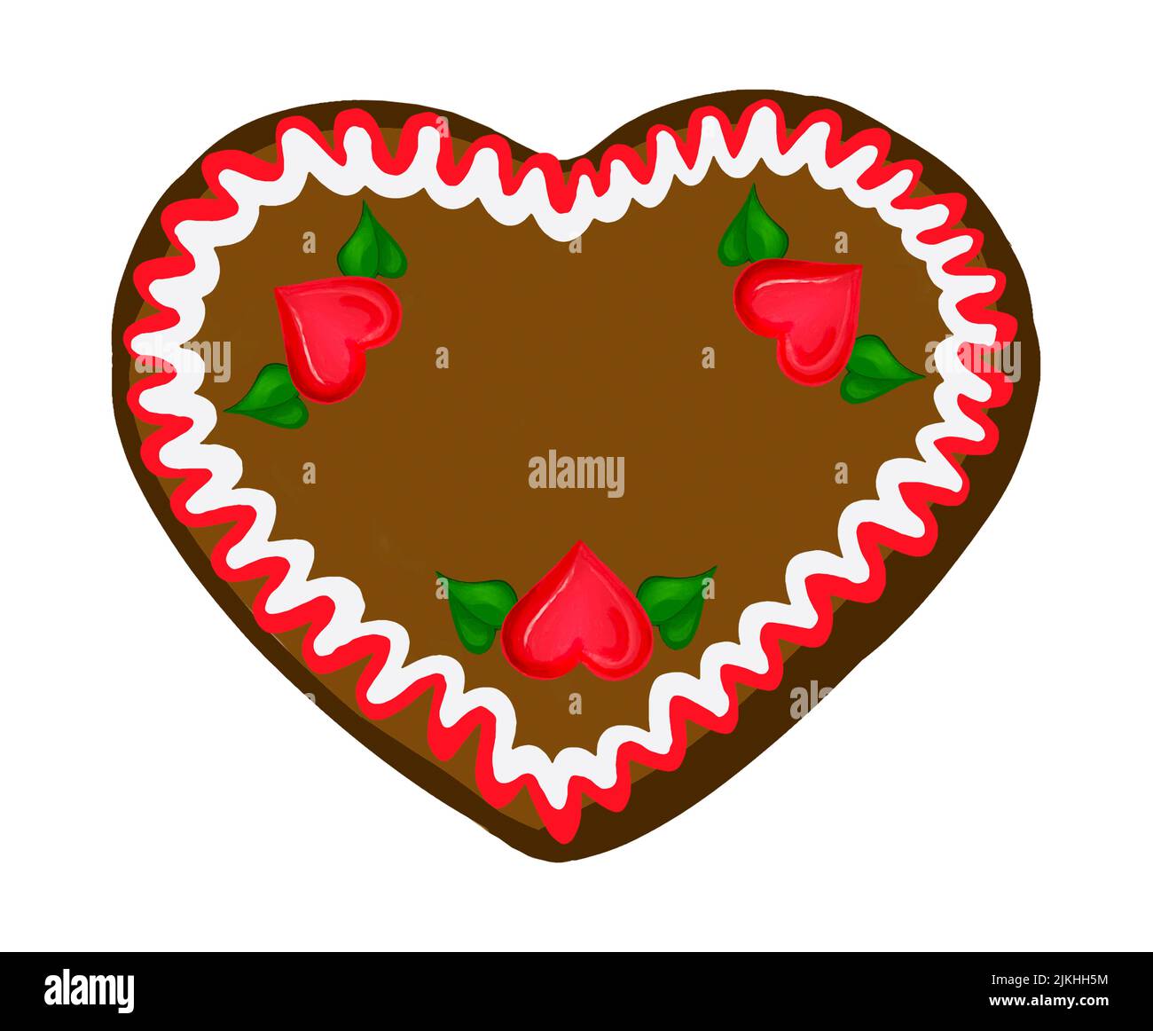 Gingerbread heart Oktoberfest with red heart Stock Photo