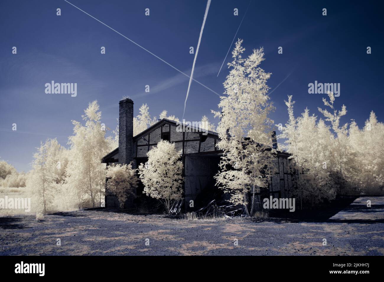 A landscape with snowy trees under sky with clouds Stock Photo - Alamy