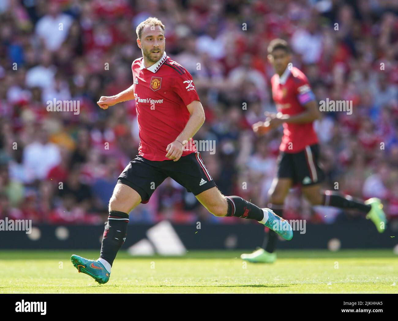 Manchester United's Christian Eriksen during the pre-season friendly match at Old Trafford, Manchester. Picture date: Sunday July 31, 2022. Stock Photo