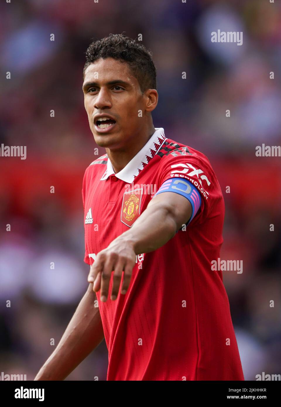 Manchester United's Raphael Varane during the pre-season friendly match at Old Trafford, Manchester. Picture date: Sunday July 31, 2022. Stock Photo