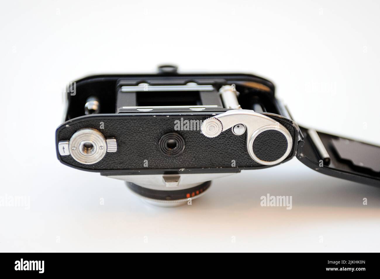 An old retro photo camera isolated on a white background Stock Photo ...