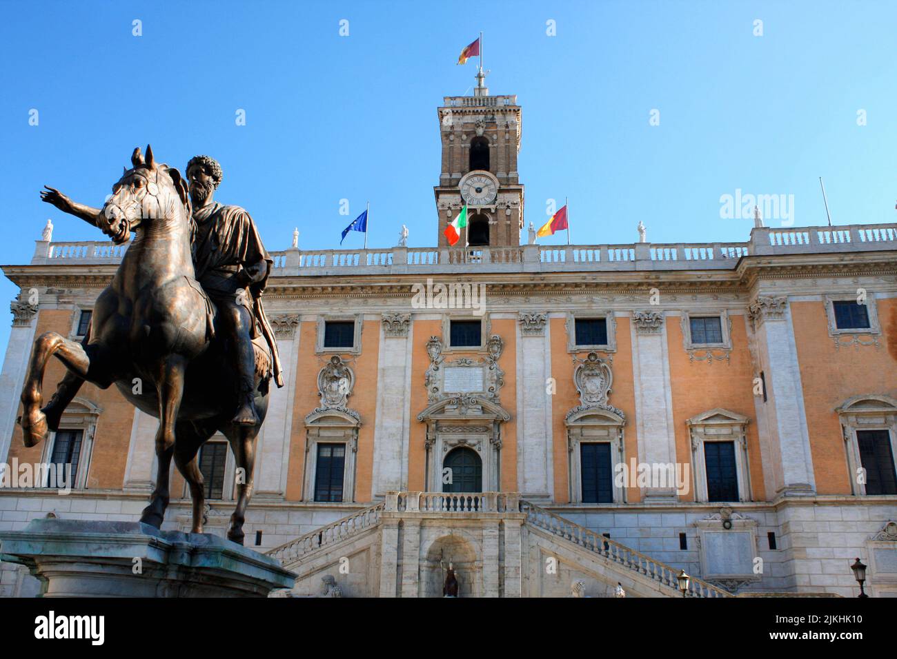 Piazza del Campidoglio on the Capitoline Hill, City Hall of Rome, Italy ...