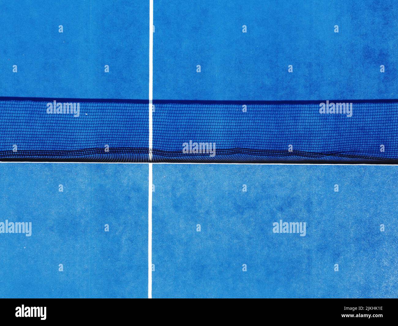 aerial view of a blue artificial grass paddle tennis court Stock Photo