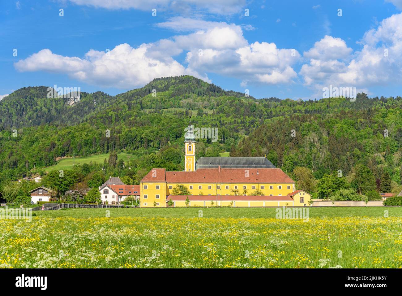 Germany, Bavaria, County Rosenheim, Oberaudorf, Reisach Monastery Stock Photo