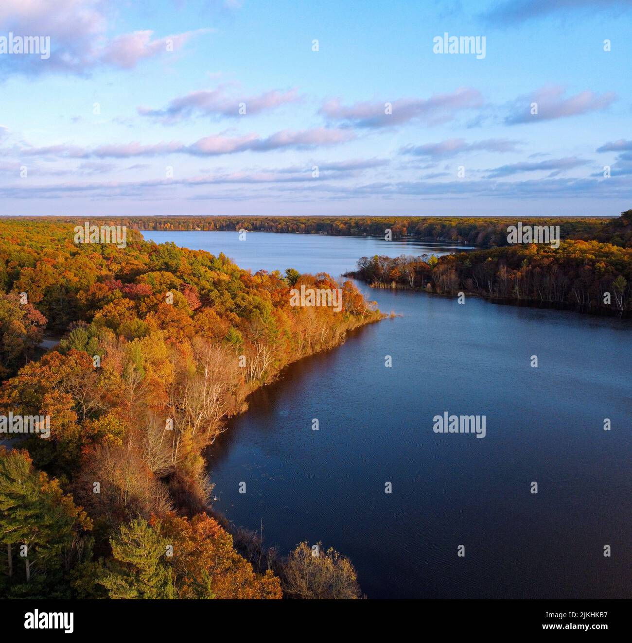 An aerial view of Duck Lake State Park in Michigan Stock Photo Alamy