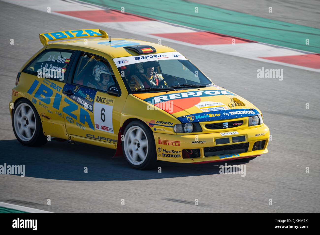 Barcelona, Spain; December 20, 2021: Seat Ibiza Kit Car Racing car in the track of Montmelo Stock Photo