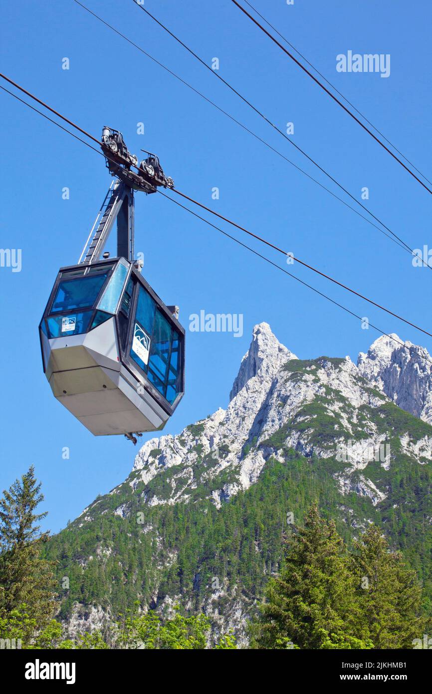 Karwendel cable car cable car to the Karwendel Stock Photo