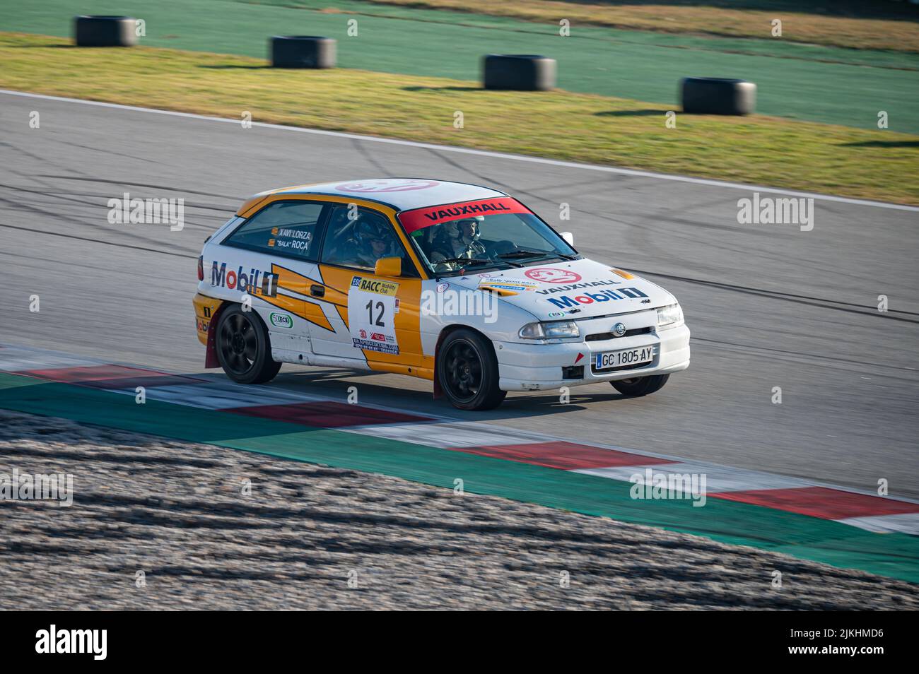 Barcelona, Spain; December 20, 2021: Opel Astra MKI Racing car in the track of Montmelo Stock Photo