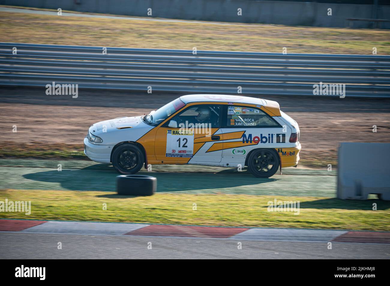 Barcelona, Spain; December 20, 2021: Opel Astra MKIRacing car in the track of Montmelo Stock Photo