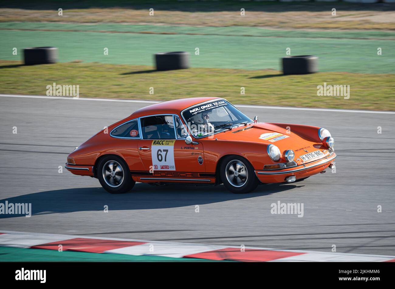 Barcelona, Spain; December 20, 2021: Porsche 911s 2.0 Racing car in the track of Montmelo Stock Photo