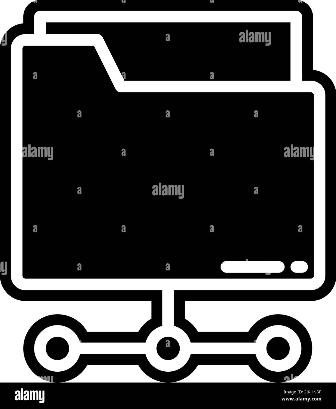 shared folder icon black vector illustration. Stock Vector