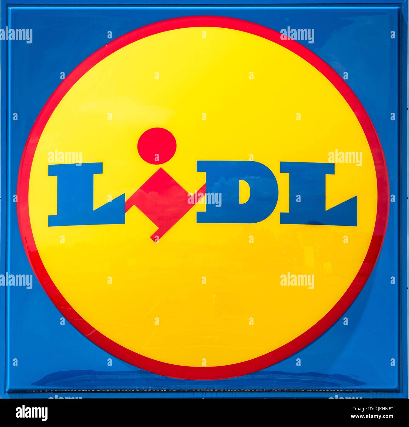 Company logo of the discounter Lidl Stock Photo
