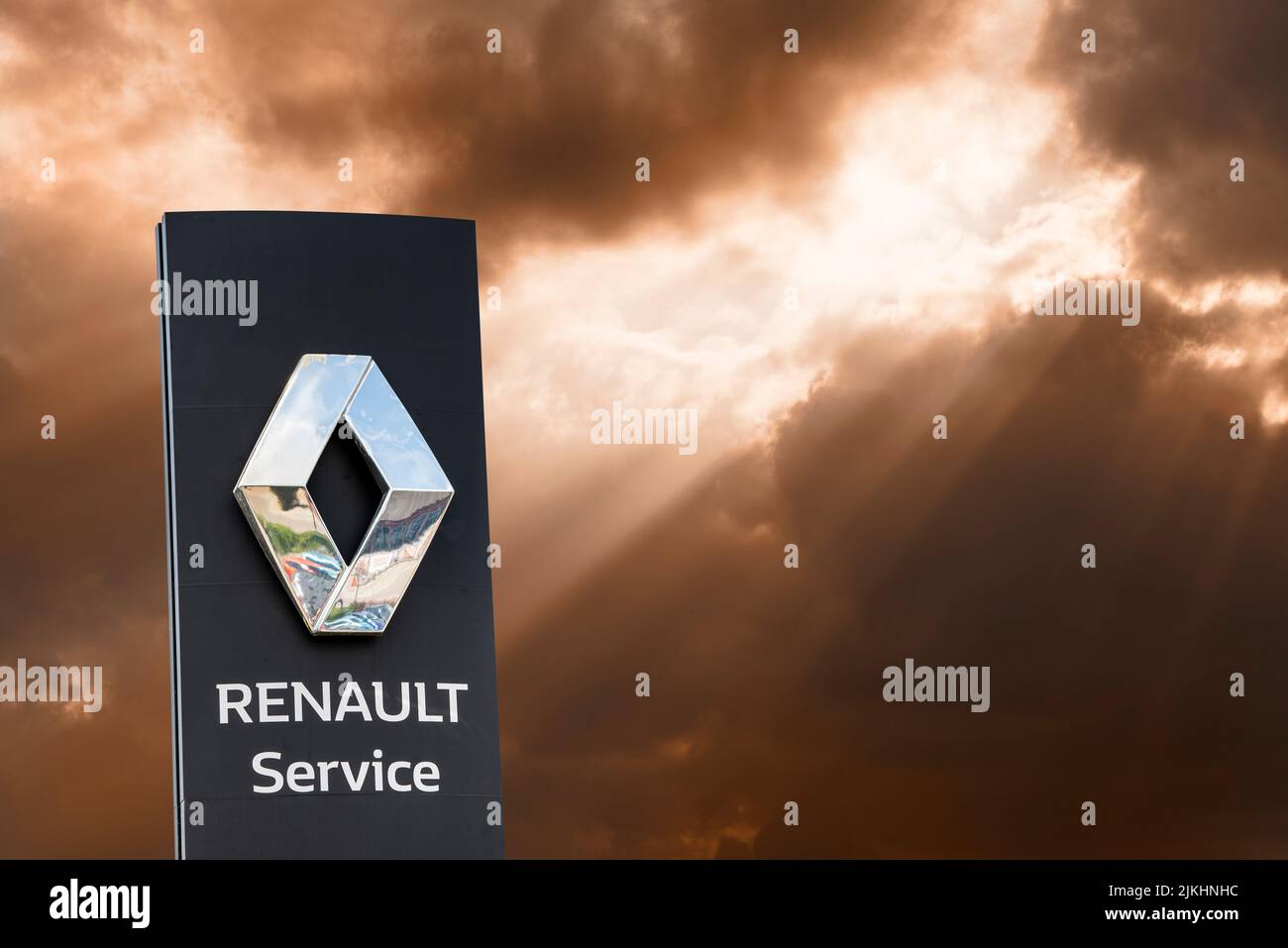 Renault car company sign and logo Stock Photo
