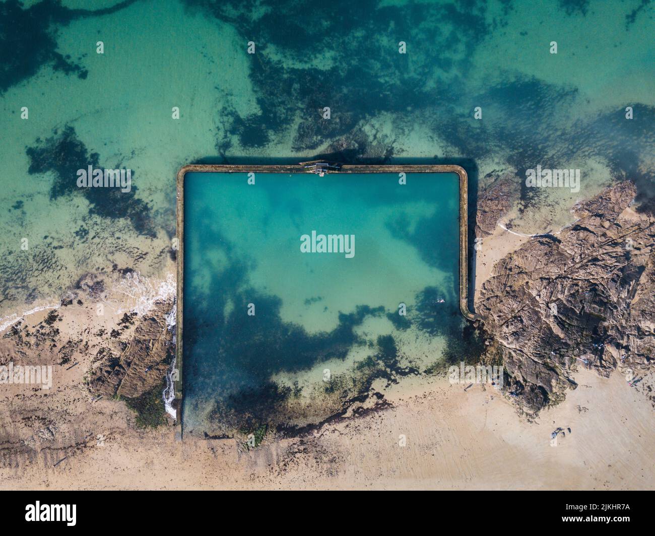 An aerial view of a public sea swimming pool in Saint-Malo, France Stock Photo