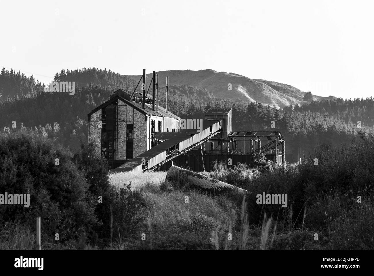 Old derelict carbonisation plant in Rotowaro, New Zealand Stock Photo