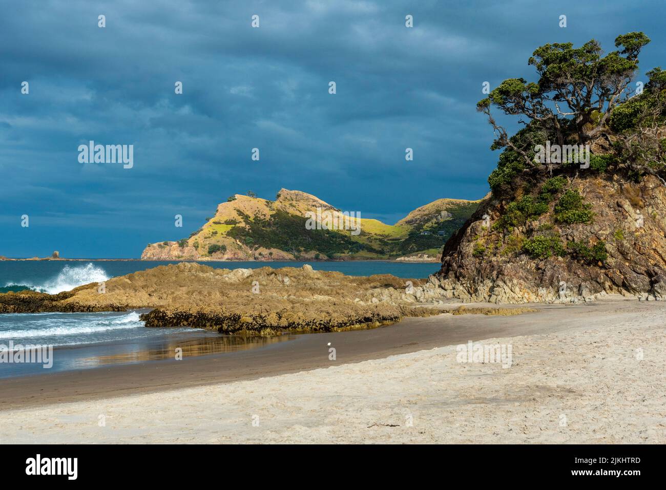 Tranquil abandoned Medlands Beach on Great Barrier Island, New Zealand