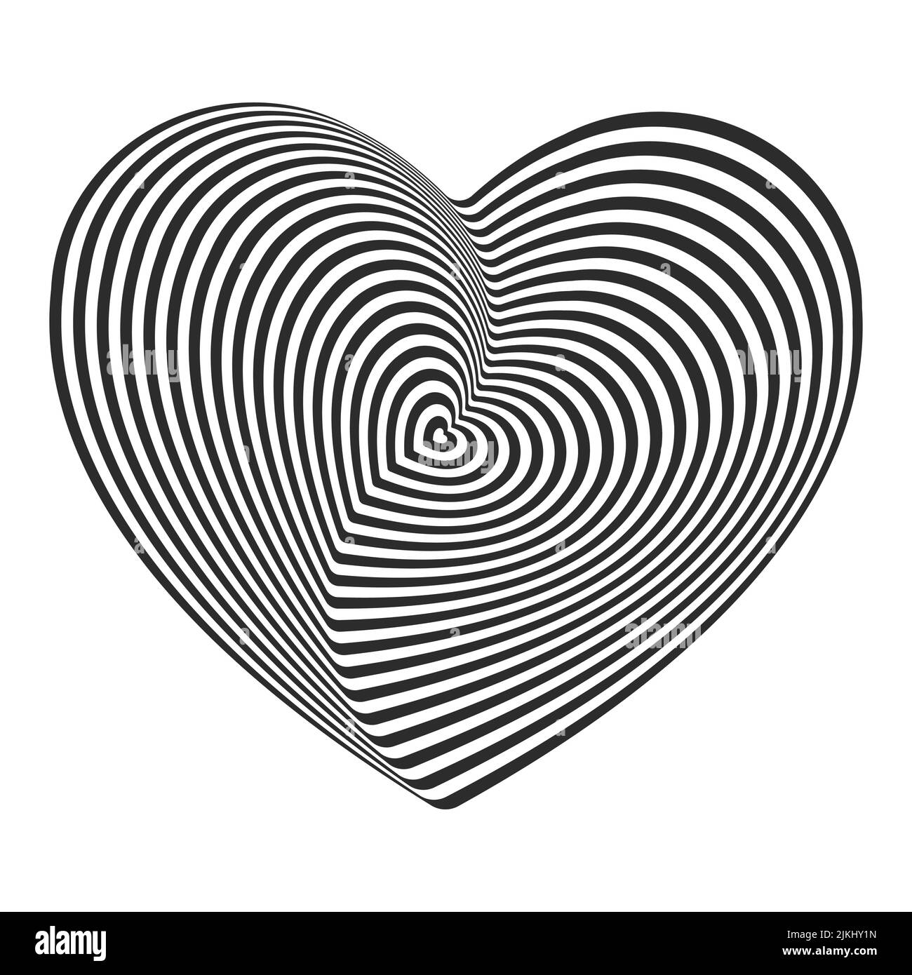 Abstract hypnotic pattern of black and white lines. Optical illusion ...