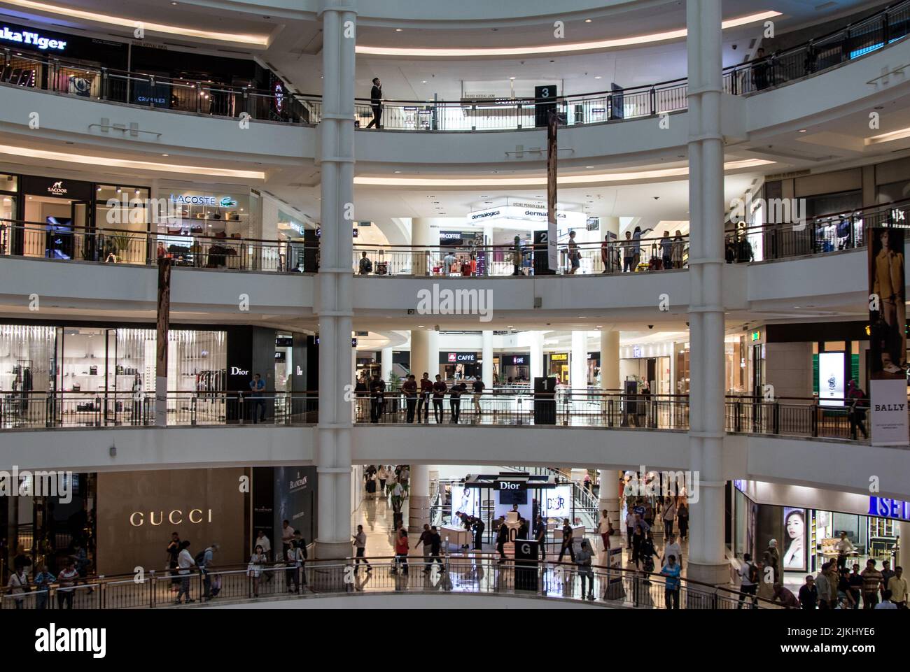 A beautiful shot of a multi floor Shopping mall in the weekend in Kuala Lumpur, Malaysia Stock Photo