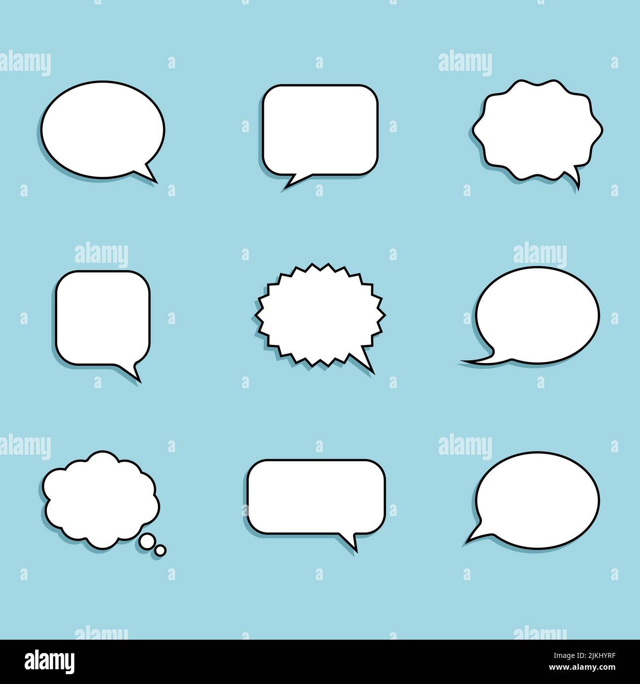 Blank empty white speech bubbles vector illustration Stock Vector Image ...