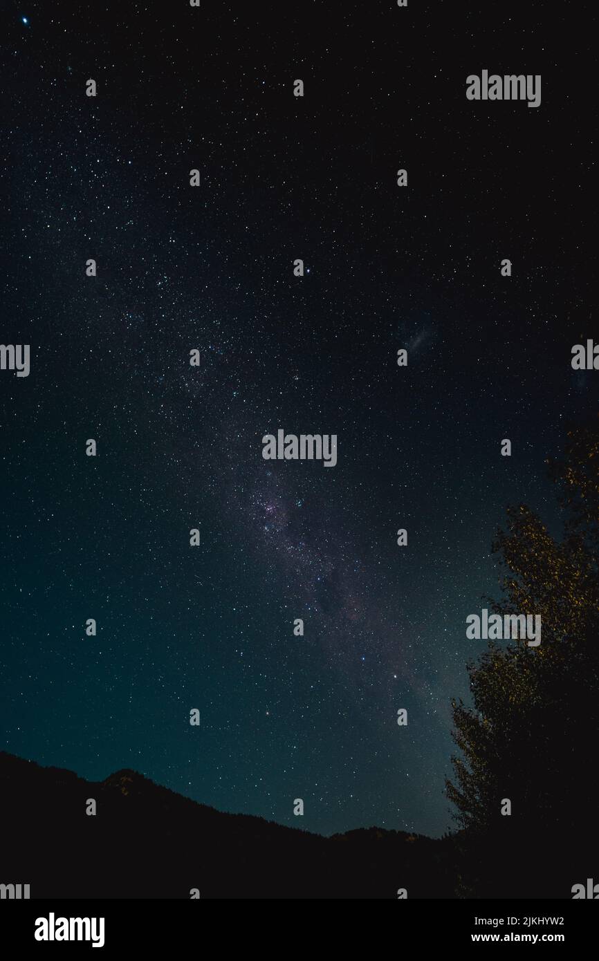 A vertical shot of the beautiful starry sky Stock Photo - Alamy