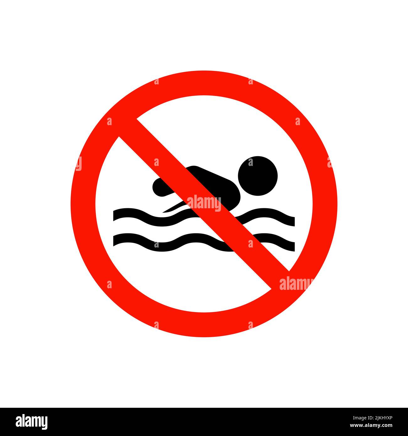 No swimming sign, vector illustration. Stock Vector