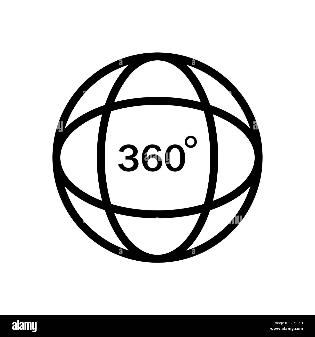 360 view icon vector. 360 degree view symbol flat design. Stock Vector