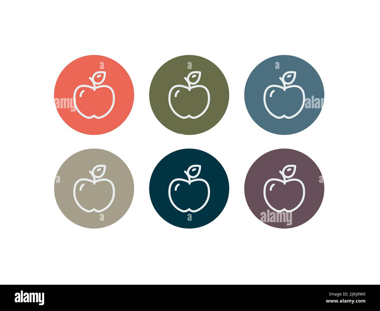 Apple icon set for mobile apps, web design and graphic design vector illustration Stock Vector