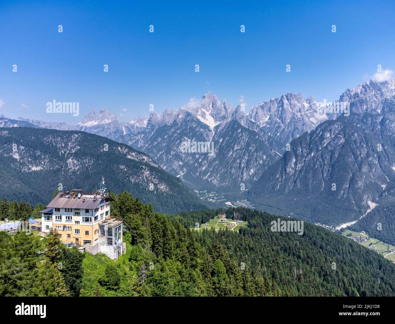 Italy, Veneto, Auronzo di Cadore. Monte Agudo hut in the area of Marmarole, Dolomites Stock Photo
