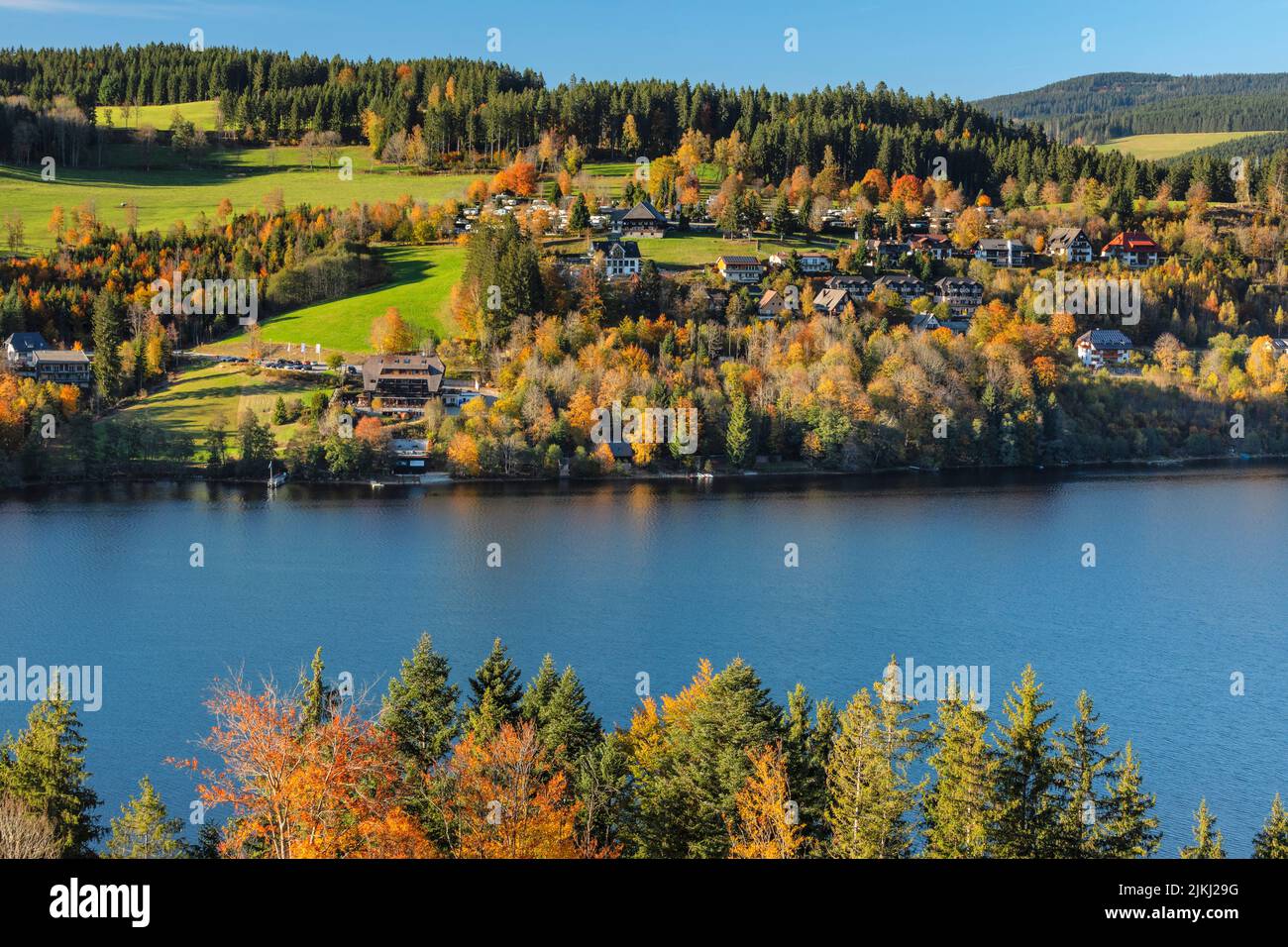 Titisee in autumn, Black Forest, Baden-Württemberg, Germany Stock Photo
