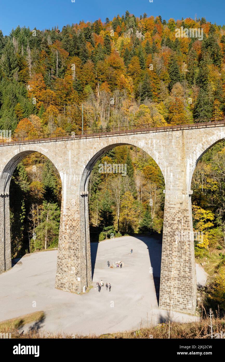 Ravenna bridge of the Höllentalbahn, Breitnau, Höllental, Southern Black Forest, Baden-Württemberg, Germany Stock Photo
