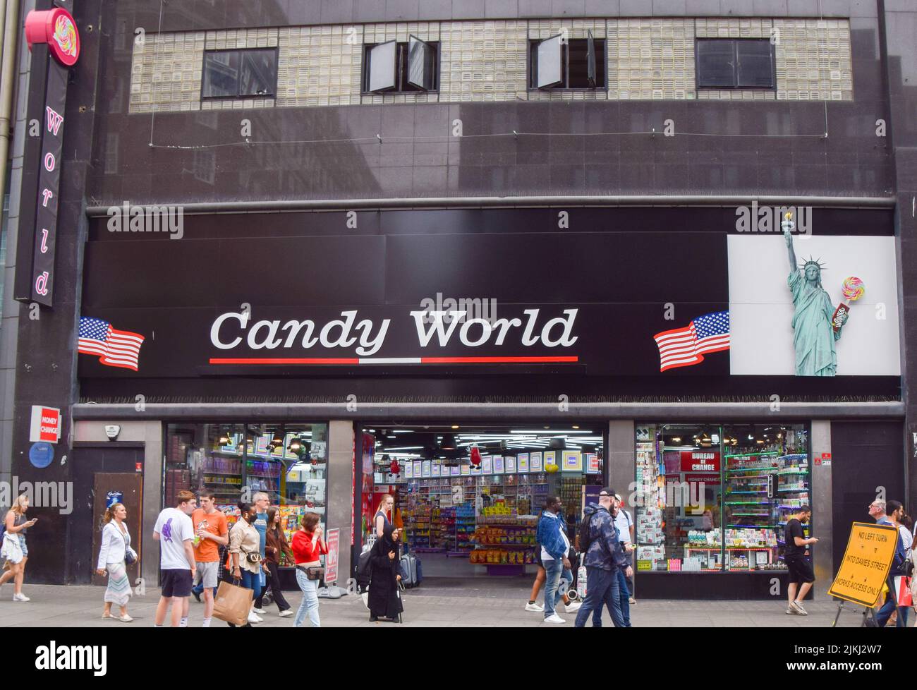 London, UK. 2nd August 2022. Candy World takes over the site of the former flagship HMV store on Oxford Street. Concern is growing over the many so-called 'American candy shops' which have proliferated around central London. Credit: Vuk Valcic/Alamy Live News Stock Photo