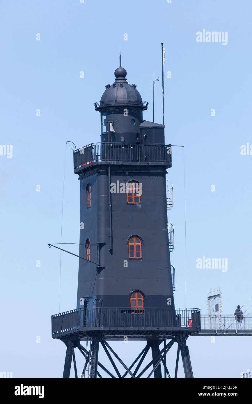 Lighthouse Obereversand, Dorumer Neufeld, Dorum, Lower Saxony, Germany, Europe Stock Photo