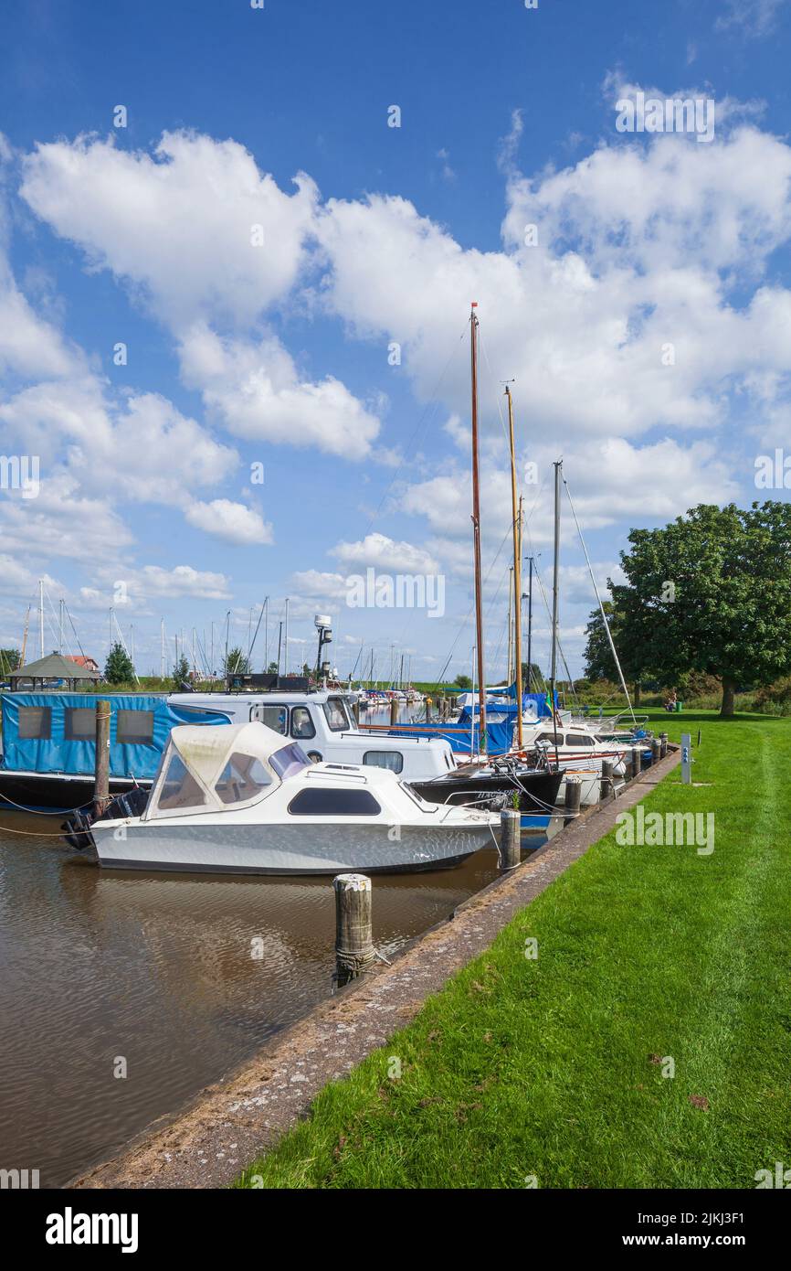 Sailing boats in Varel harbor, Varel, Lower Saxony, Germany, Europe Stock Photo