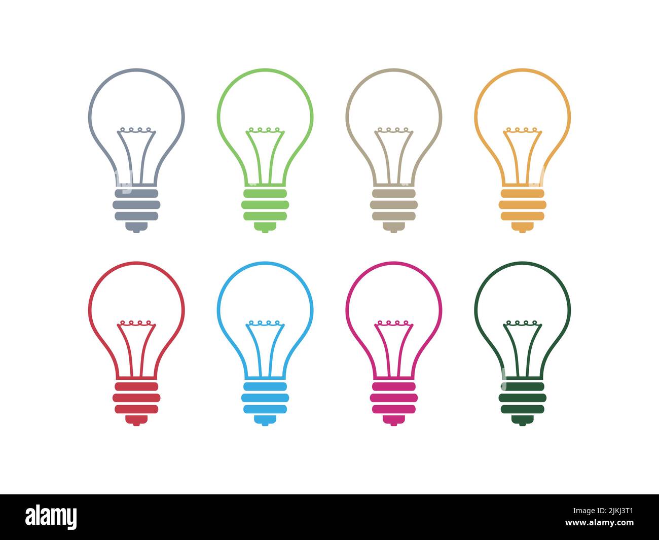 Light bulb icon or logo set isolated sign symbol vector Stock Vector