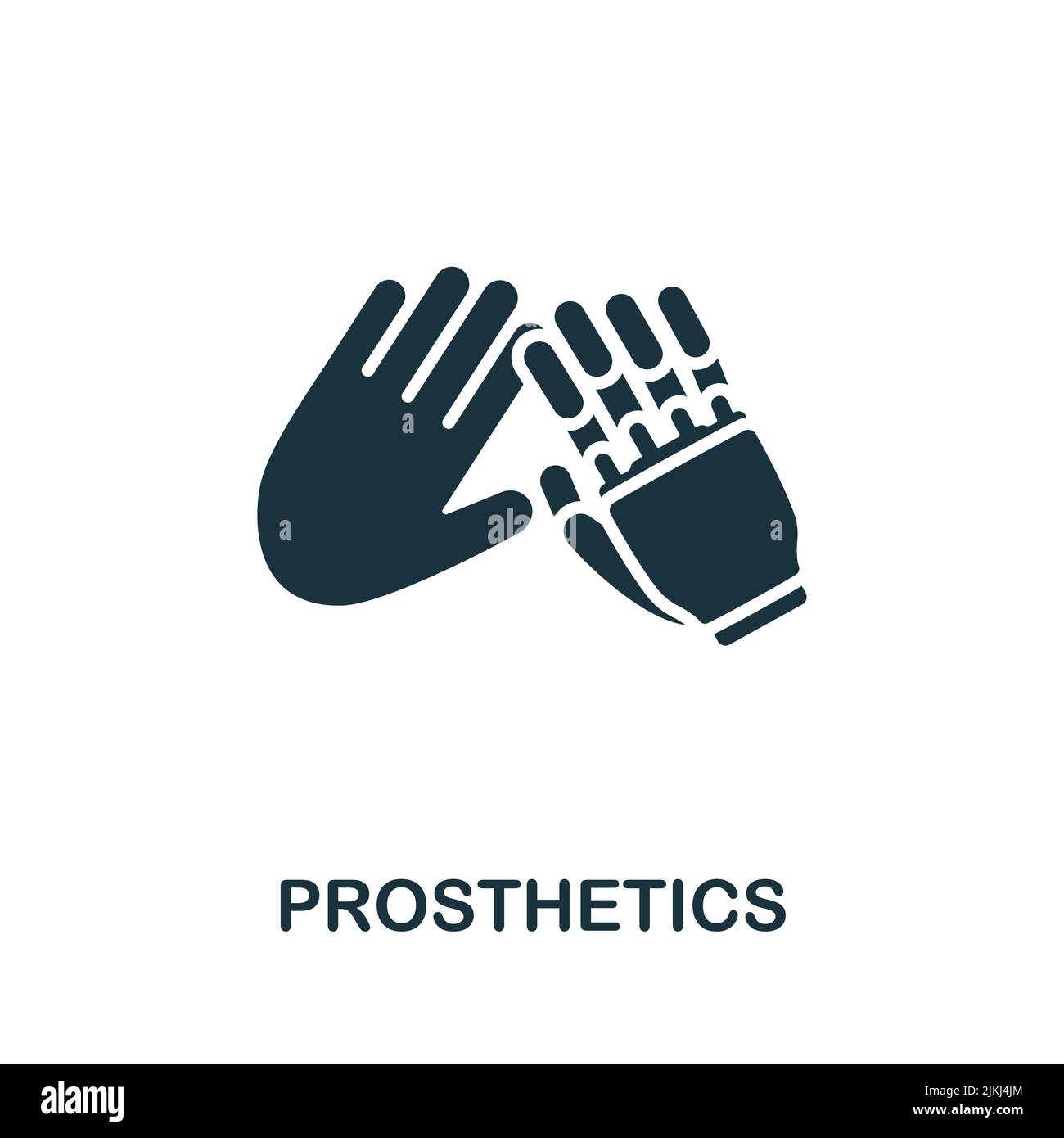 Prosthetics icon. Monochrome simple line Future Technology icon for templates, web design and infographics Stock Vector