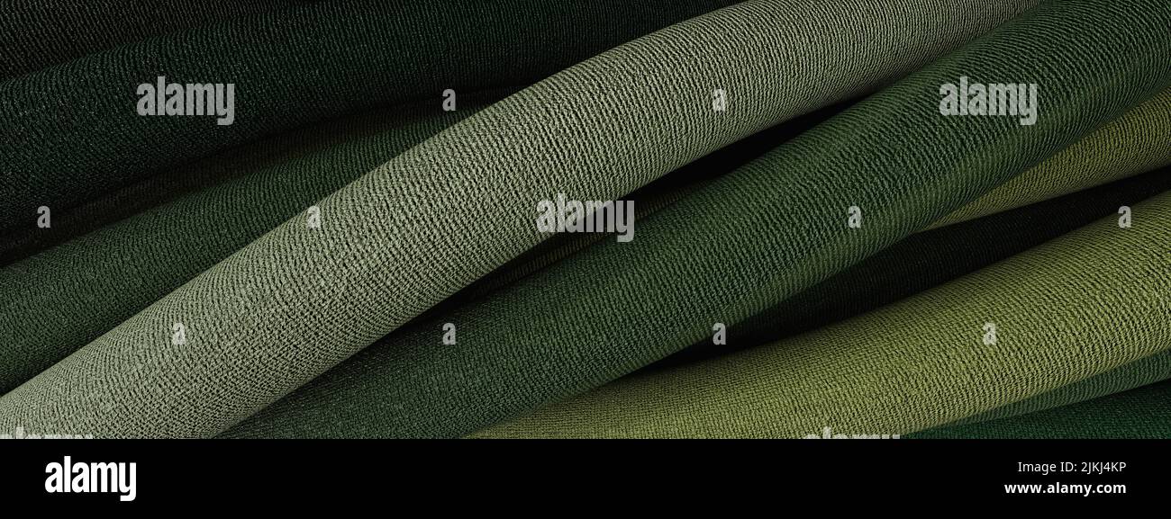 Macro texture of green ropes. Great background for a banner. 3d render ...