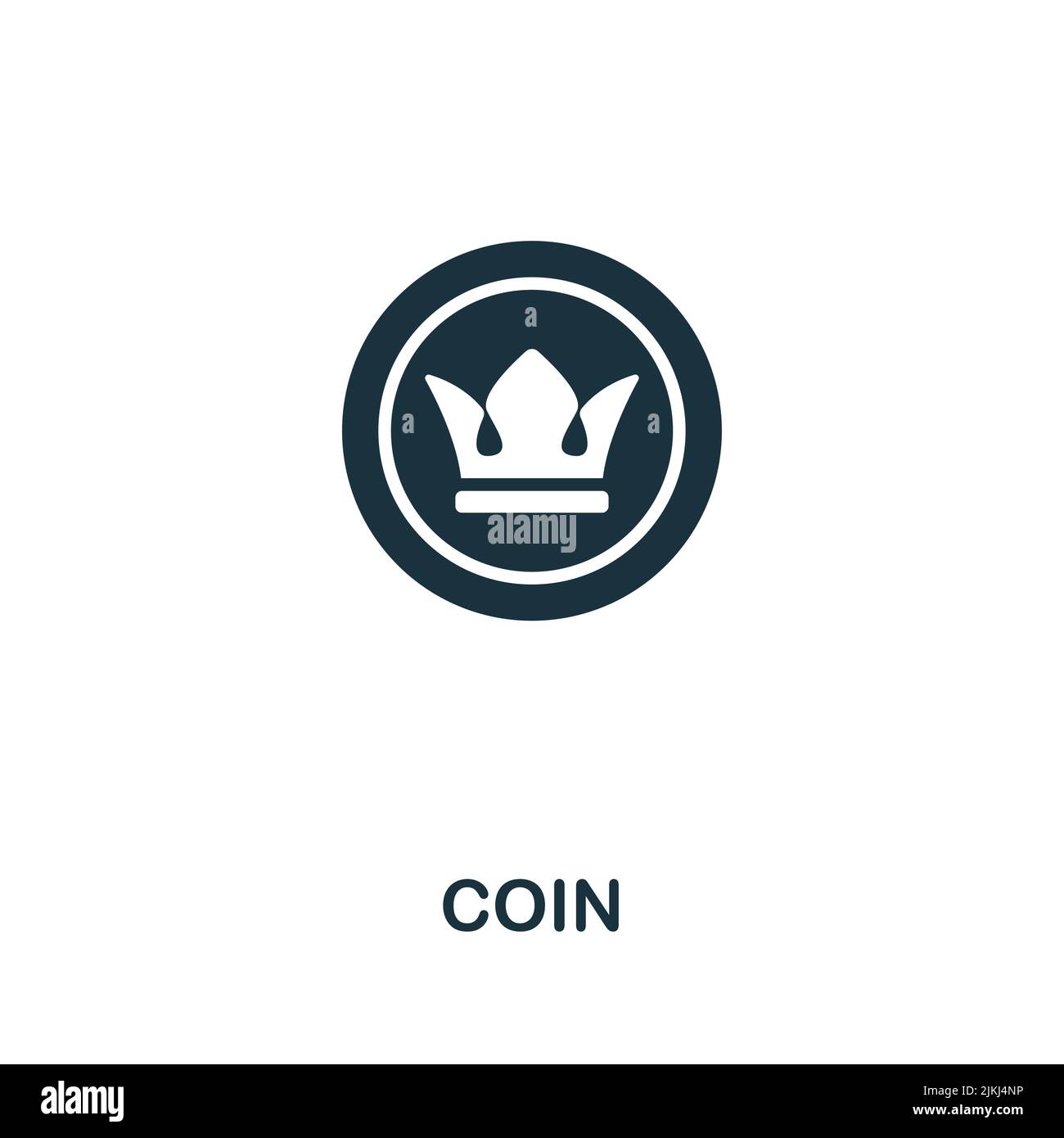 Coin icon. Monochrome simple line Game Element icon for templates, web ...