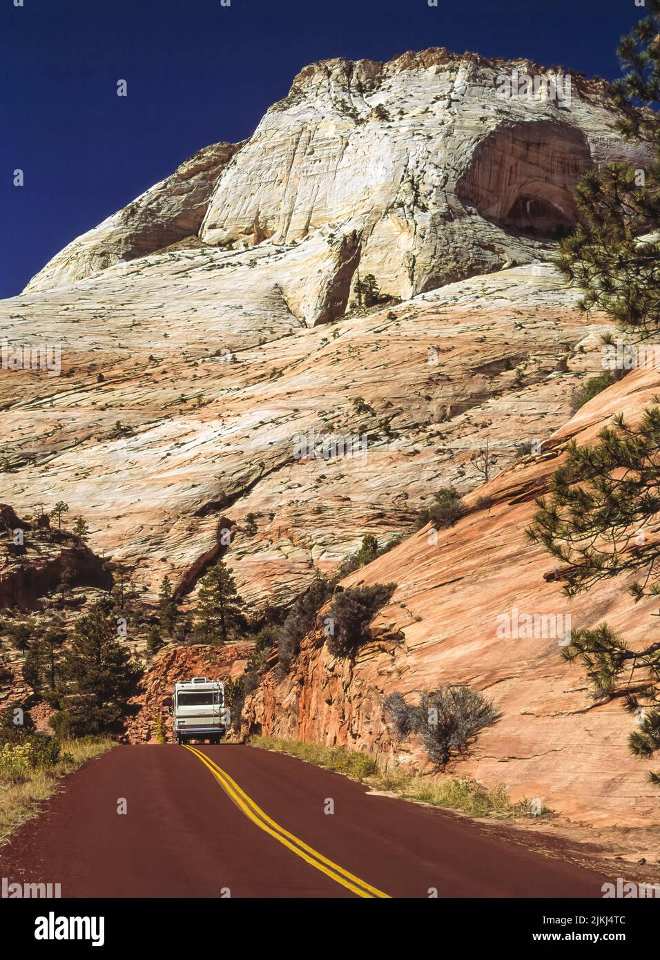 Highway, Zion National Park, Utah, USA, the Park is located in the Southwestern United States, near Springdale Stock Photo